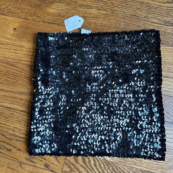 Black Sequin Tube Top by Karlie Disco Club Strapless - Picture 1 of 4